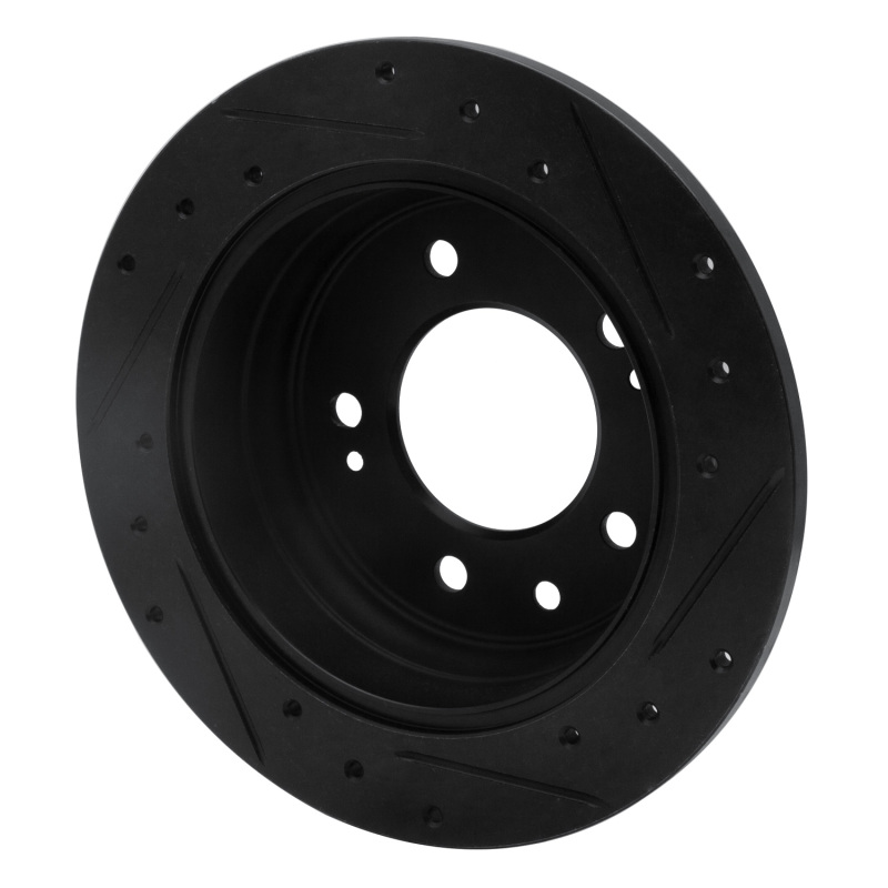 Hyundai Tucson Brake Rotor (1) - Rear Left - R1 Concepts - Drilled & Slotted - Black - `09-`16